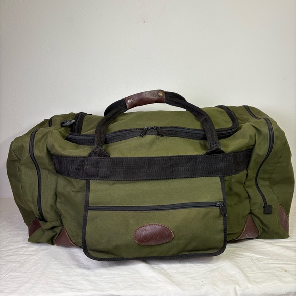 ORVIS Large Canvas Leather Duffel Duffle Bag *flaw* - Picture 7 of 16